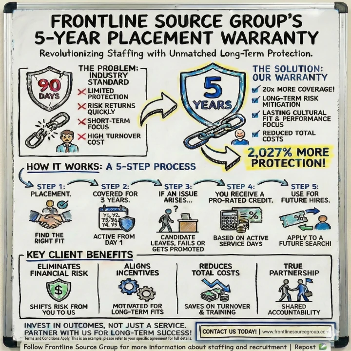 Frontline Source Group 5-Year Hiring Warranty: ROI and Hiring Strategy