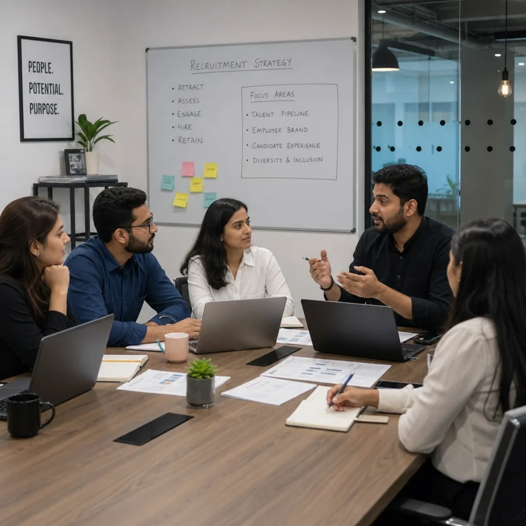 Job seeker meeting with a Frontline Source Group recruiter to review a LinkedIn profile and interview strategy