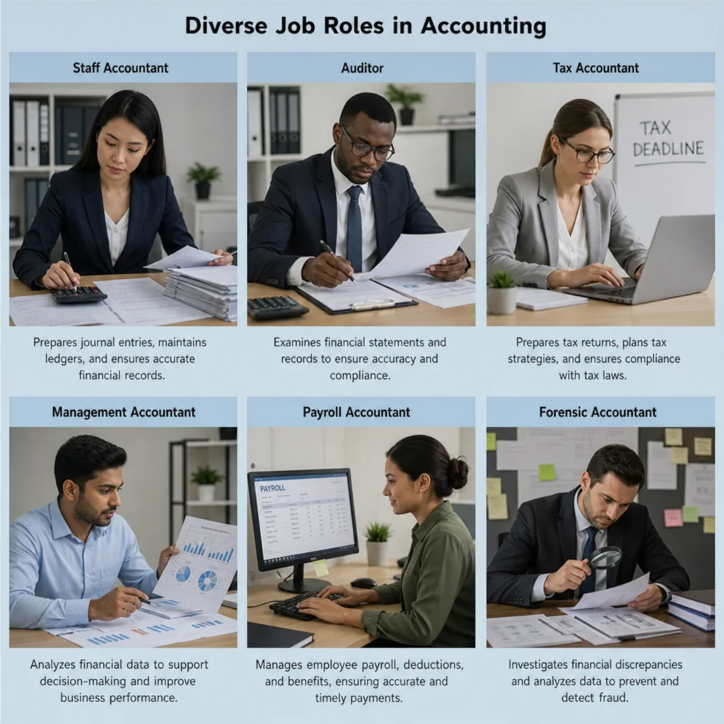 Accounting job roles in Dallas from staff accountant to controller and CFO